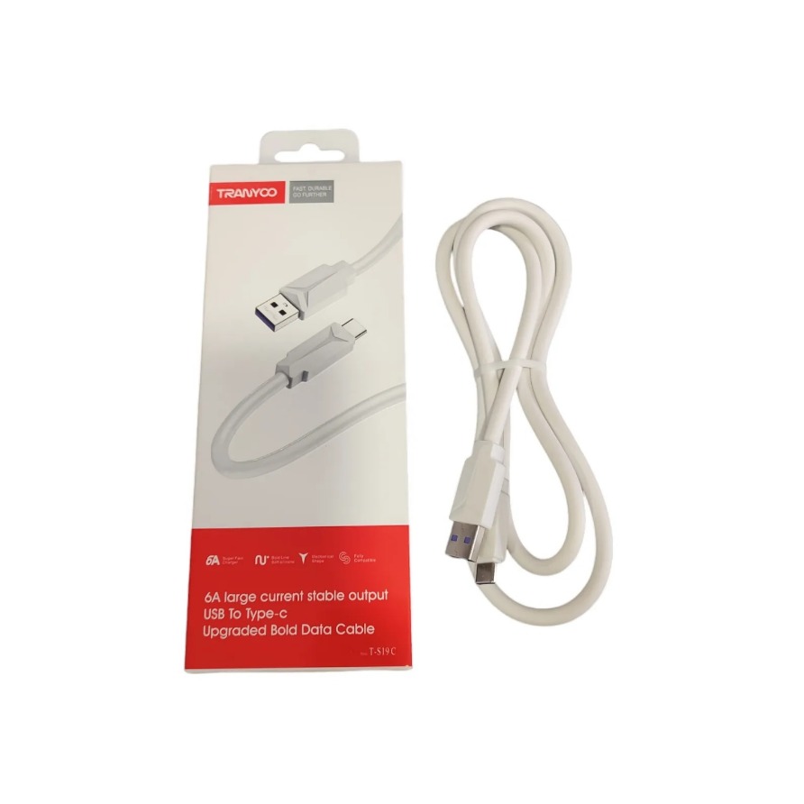Cable USB Tipo C 1m 6A - Tranyoo T-S19C