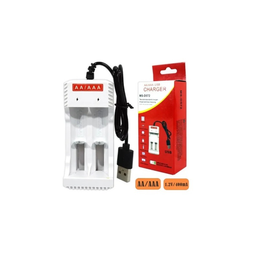 Cargador de Pilas USB x2 MS-D572