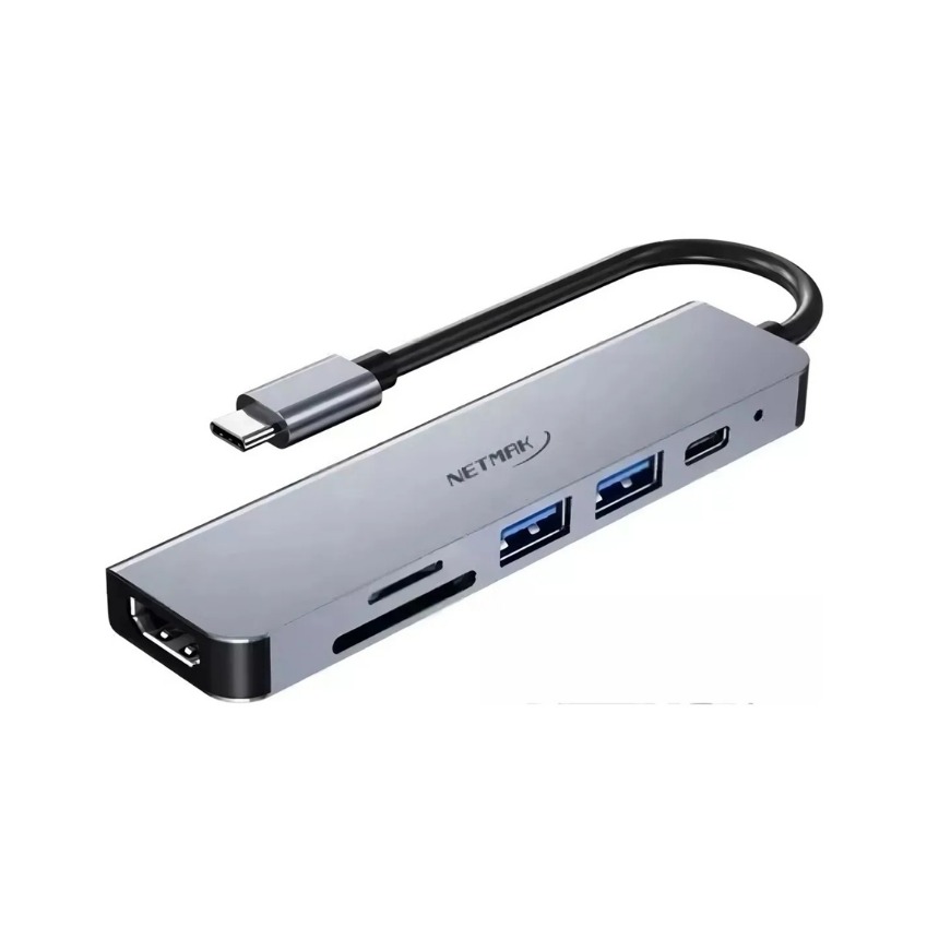 HUB USB Netmak Tipo C - 6 EN 1