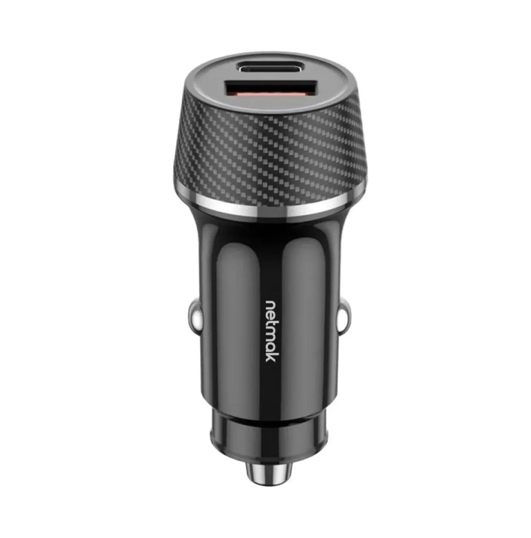 Cargador Para Auto Tipo C + USB Netmak - 48w NM UCC12