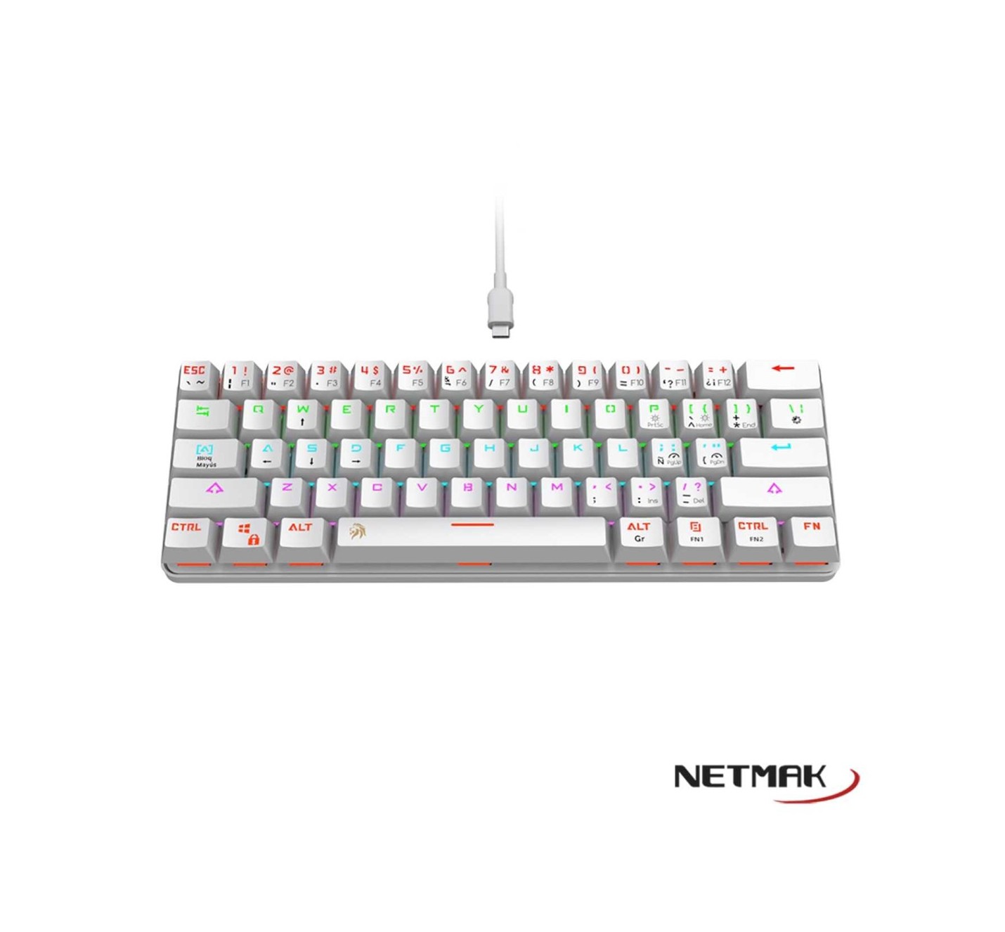 Teclado Mecanico Netmak Dominate - Blanco