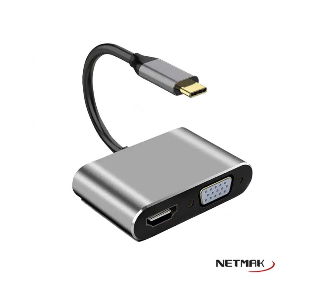 HUB USB Netmak Tipo C - 4 en 1