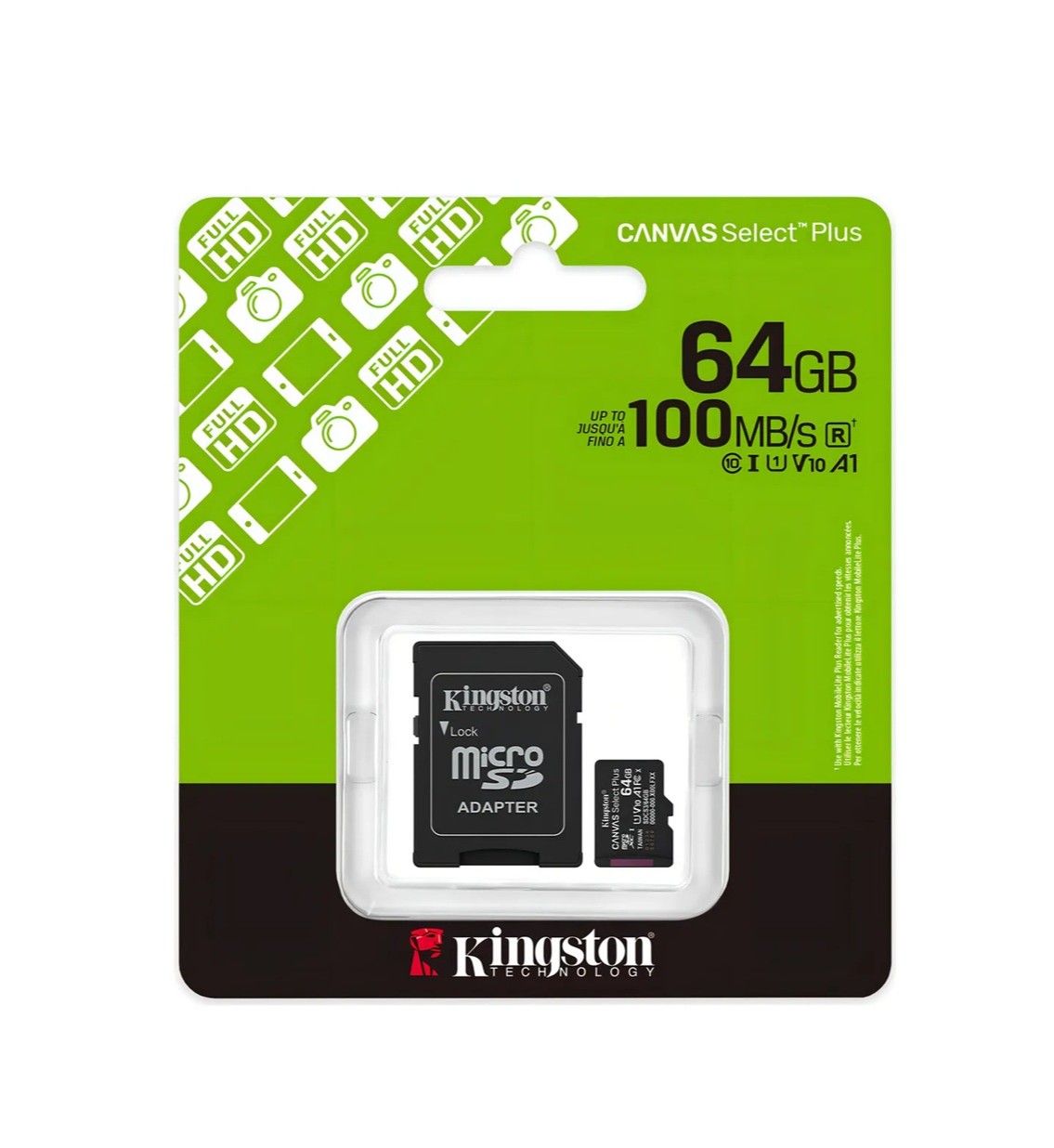Micro SD 64GB Kingston Canvas 100mbs - Canvas Select Plus