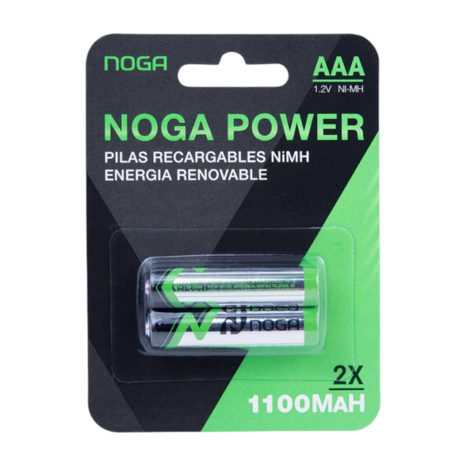 Pilas Recargables AAA x2 1100mAh - NOGA
