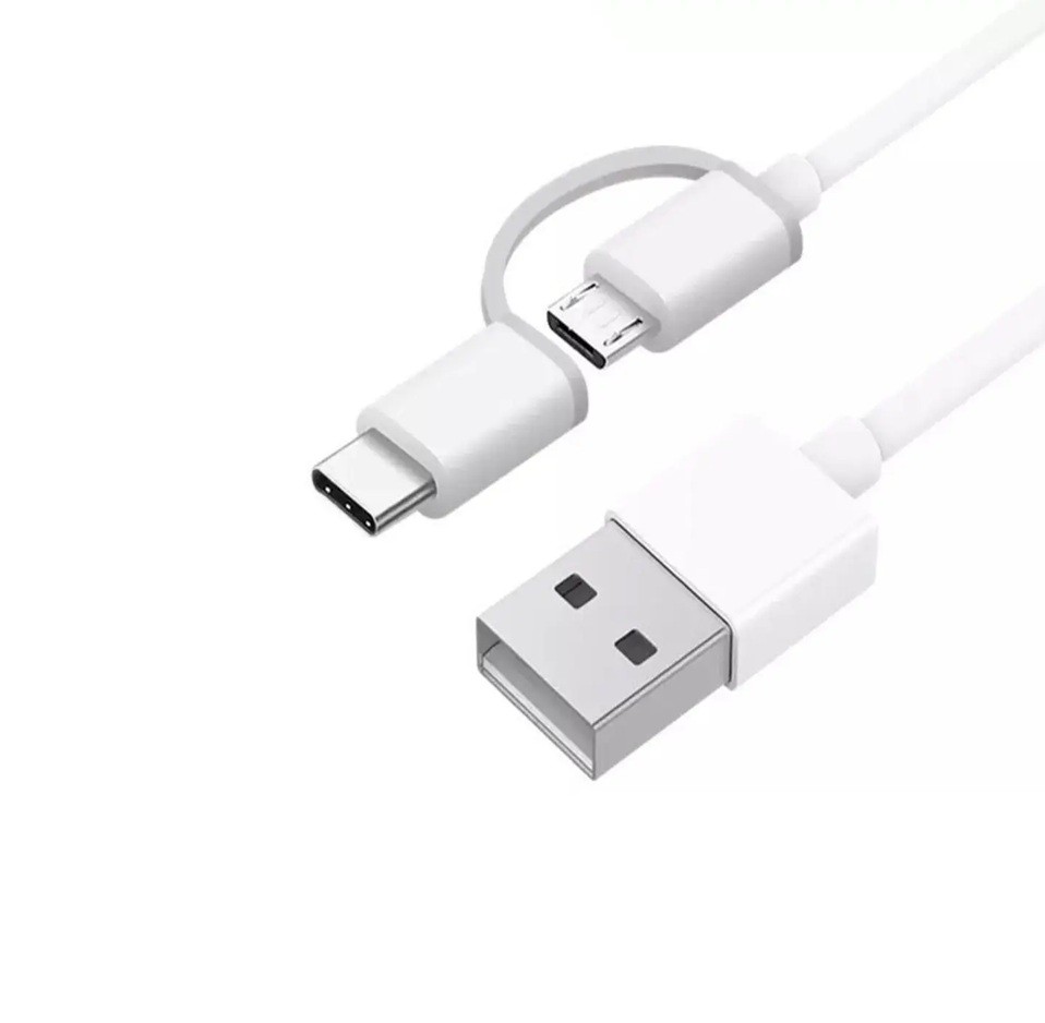 Cable USB 2 en 1 Micro + Tipo C 30cm - Xiaomi Original