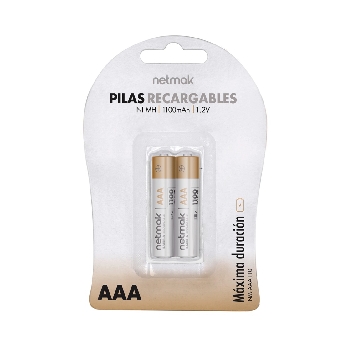 Pilas Recargables AAA x2 1100mAh - Netmak