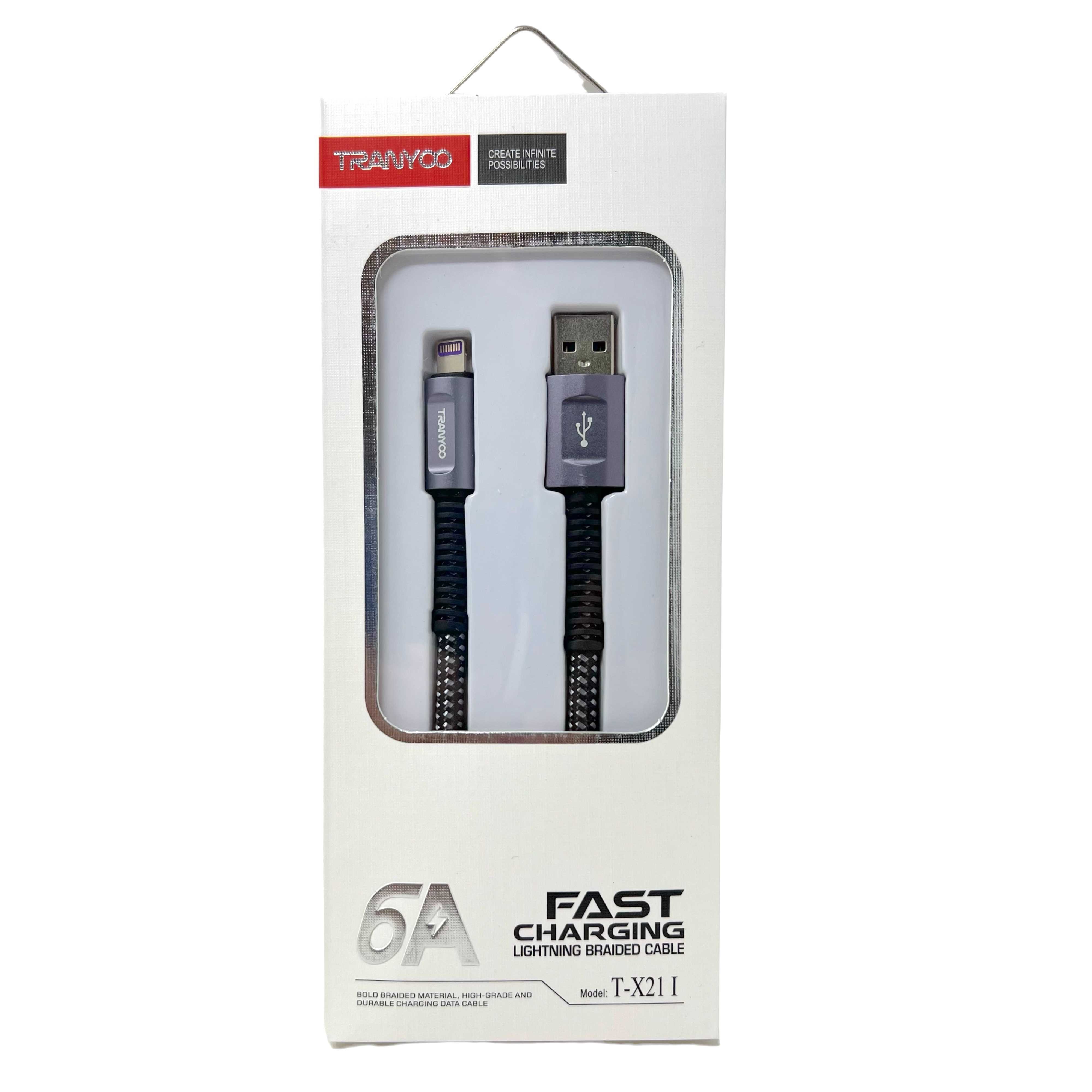 Cable USB Lightning 1m 6A - Tranyoo T-X21I