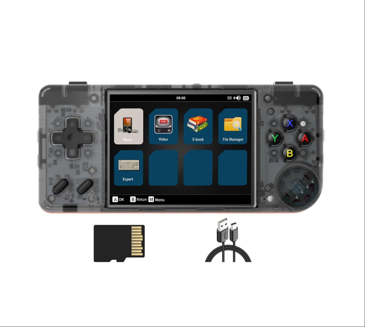 Consola Portátil Anbernic 64GB RG28XX - Negro +5000 Juegos