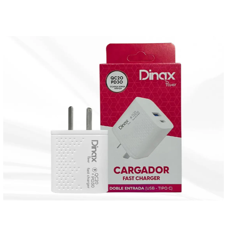 Cargador Cabezal USB A + Tipo C QC20 - DINAX
