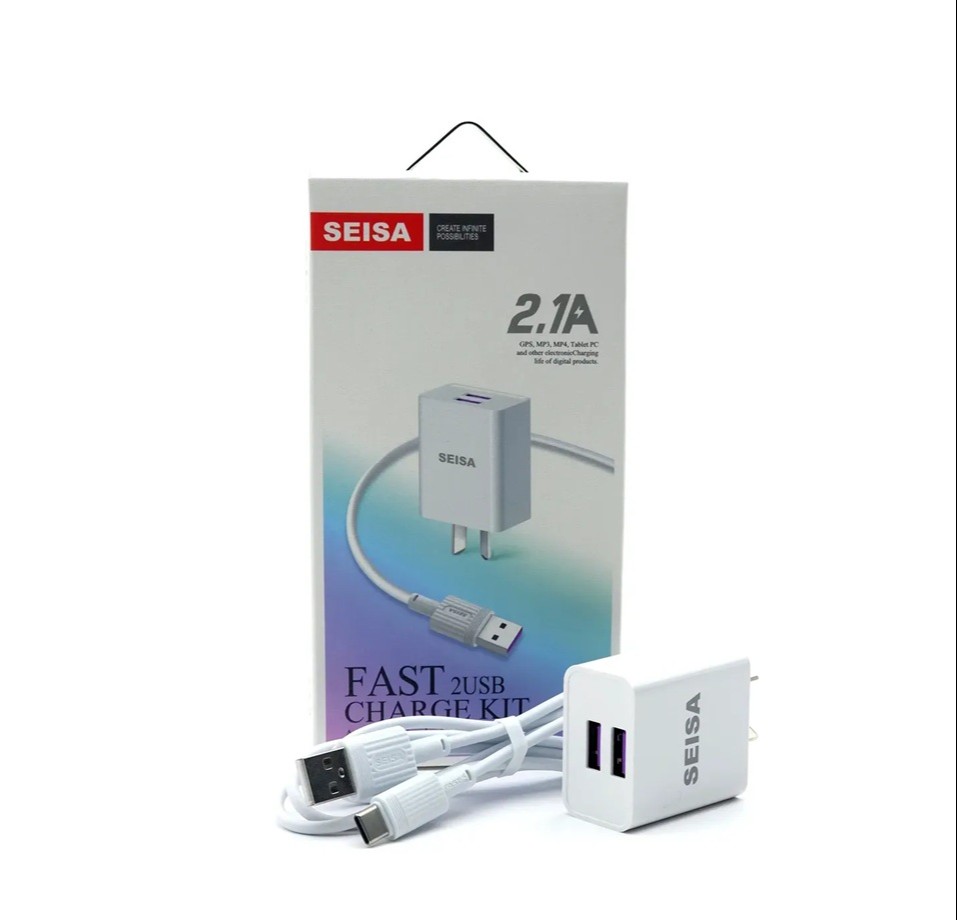 Cargador Celular USB X2 Tipo C 2.1A - Seisa T-C02