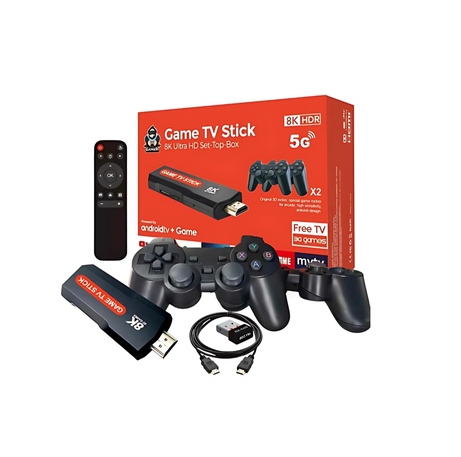 Game Stick + TV BOX 2 Joysticks 8K