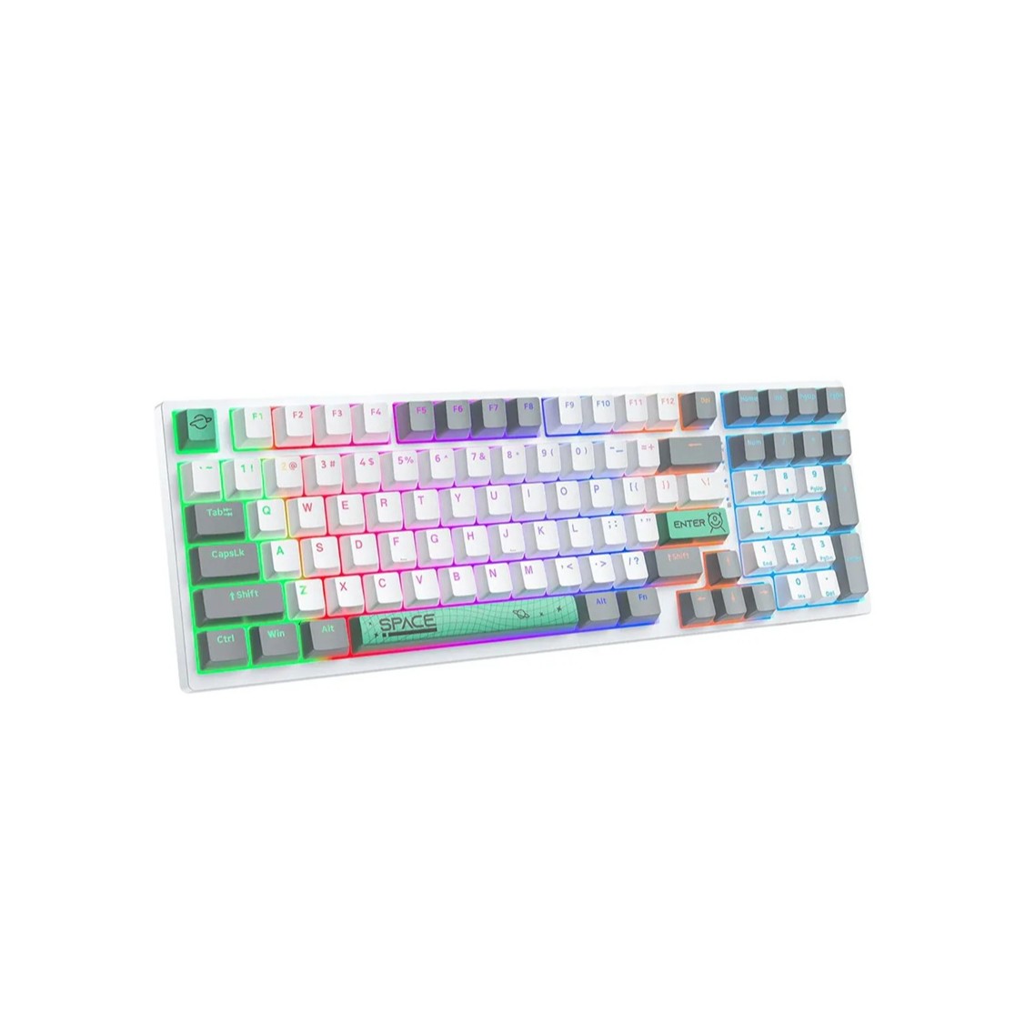 Teclado Mecanico Onikuma G38 - Blanco/Gris - Switch Marron