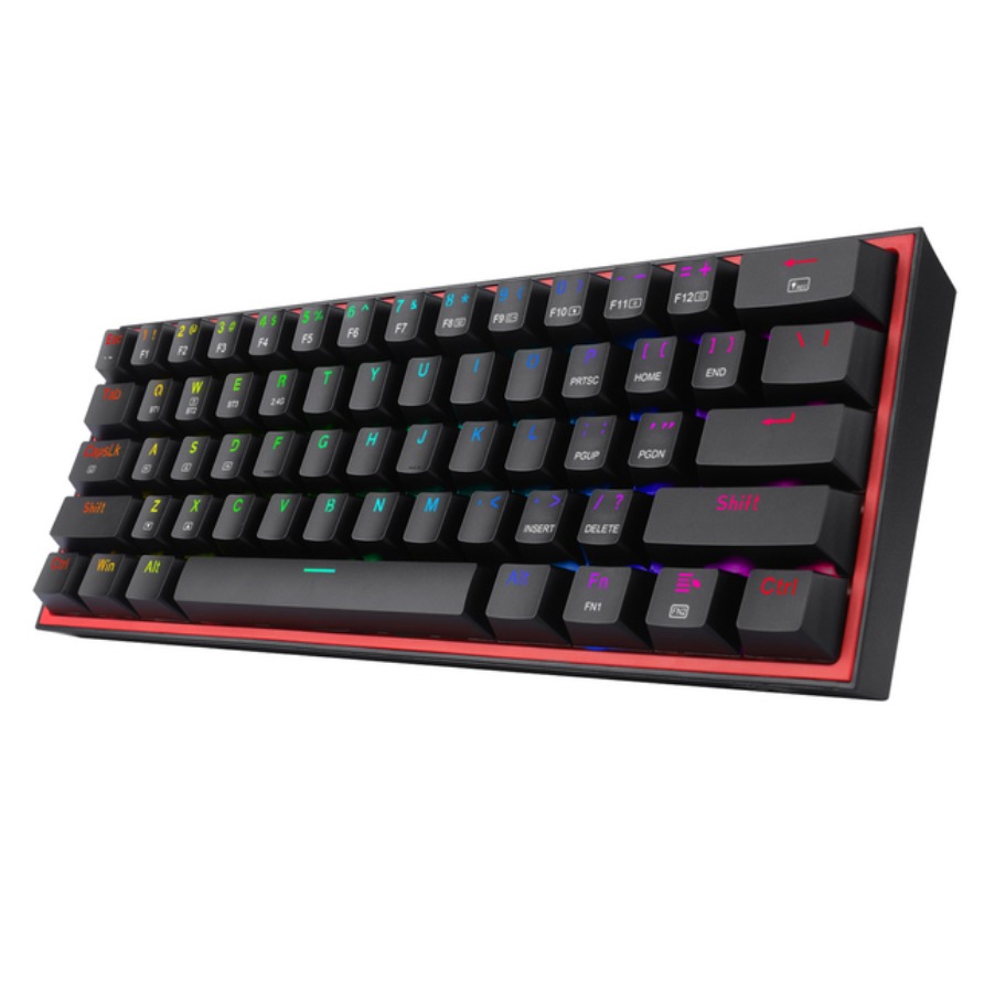 Teclado Mecánico Redragon Fizz RGB - Negro - Switch Rojo