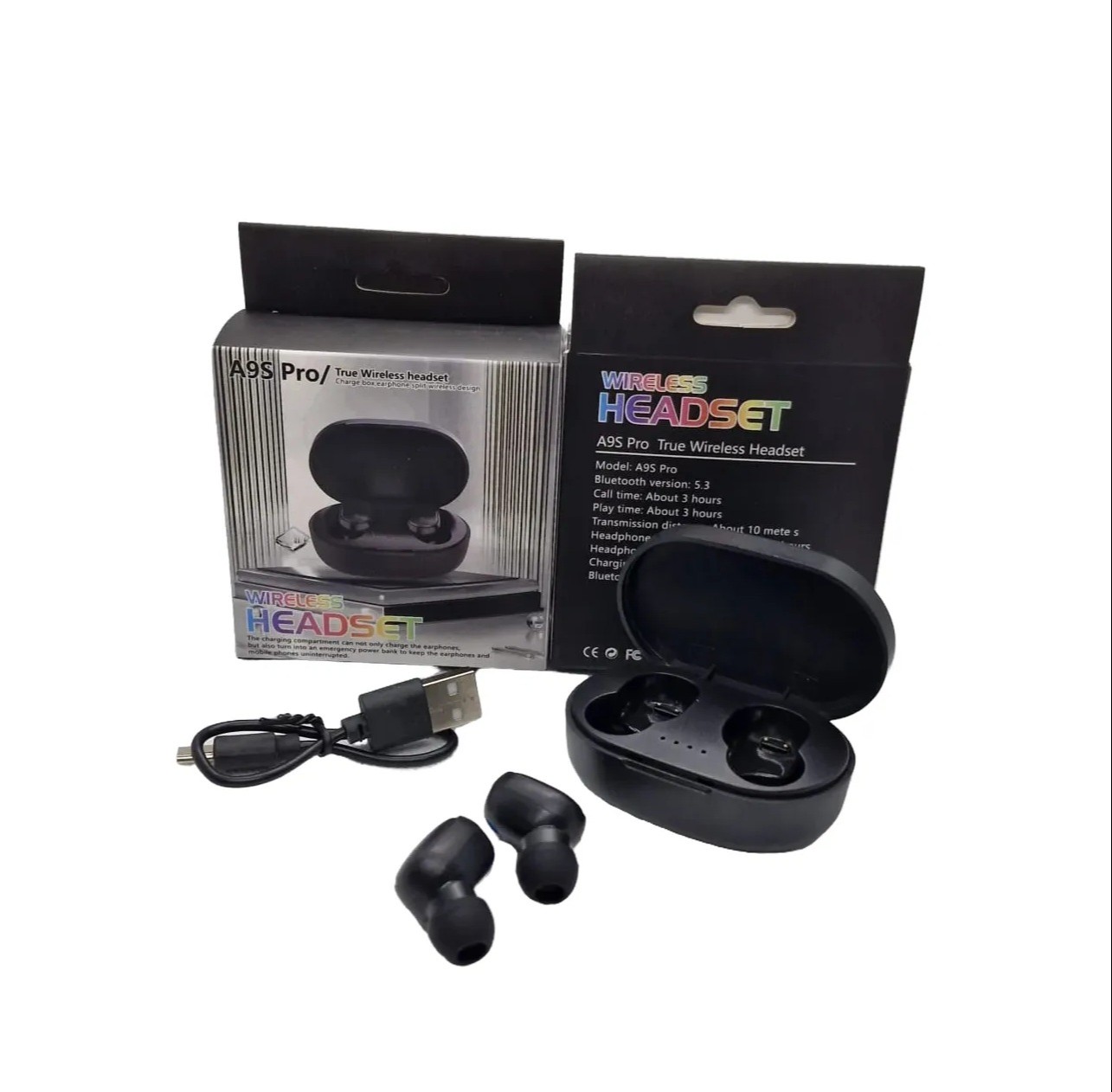 Auriculares Bluetooth A9S Pro - Negro