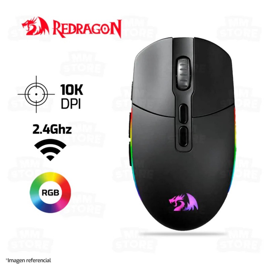 Mouse Redragon Inalambrico Invader PRO - Negro